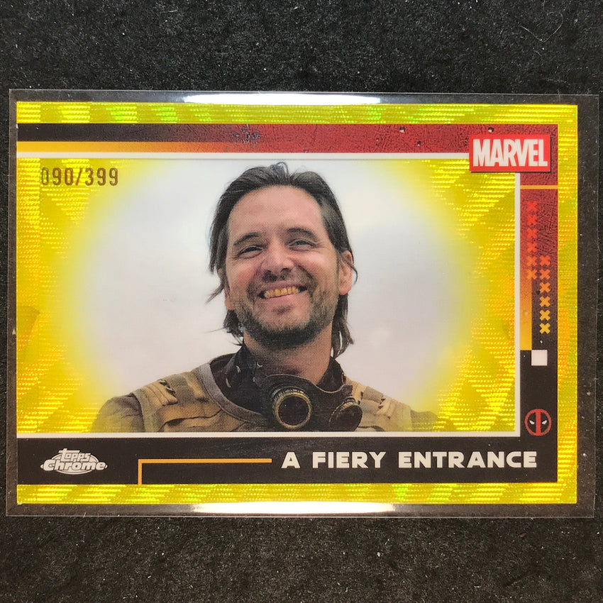 2025 Topps Chrome Deadpool A FIERY ENTRANCE Yellow Wave /399 #67