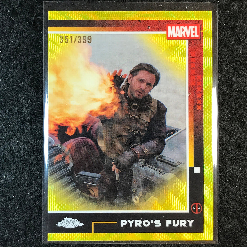 2025 Topps Chrome Deadpool PYRO'S FURY Yellow Wave /399 #68