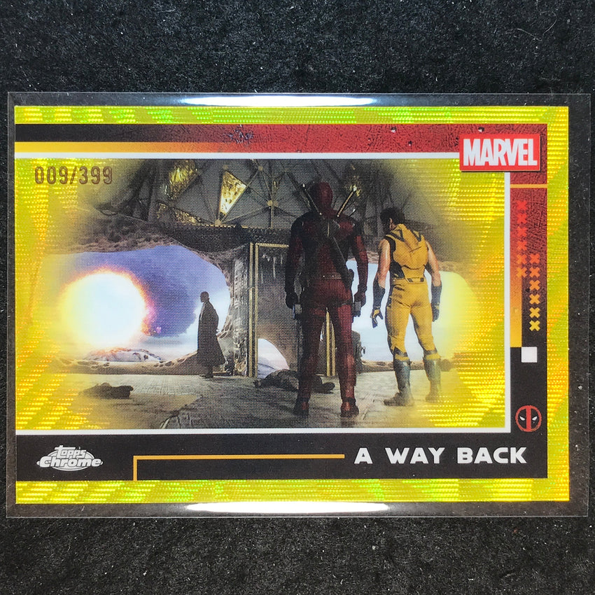 2025 Topps Chrome Deadpool A WAY BACK Yellow Wave /399 #89