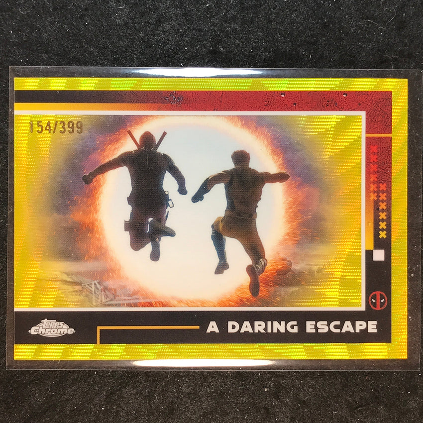2025 Topps Chrome Deadpool A DARING ESCAPE Yellow Wave /399 #90