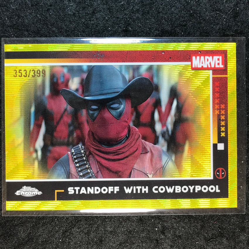 2025 Topps Chrome Deadpool STANDOFF WITH COWBOYPOOL Yellow Wave /399 #93