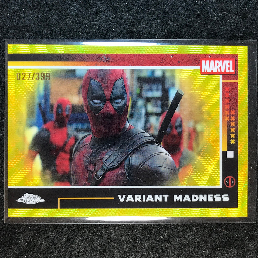 2025 Topps Chrome Deadpool VARIANT MADNESS Yellow Wave /399 #95