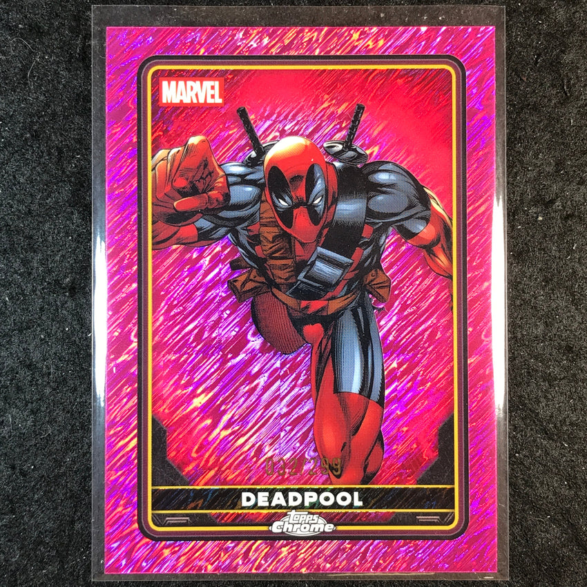 2025 Topps Chrome Deadpool DEADPOOL Comic Accurate Pink Shimmer /299 #1