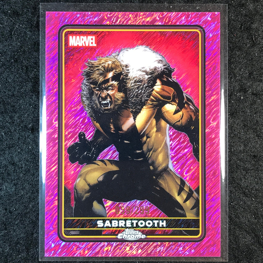 2025 Topps Chrome Deadpool SABRETOOTH Comic Accurate Pink Shimmer /299 #7