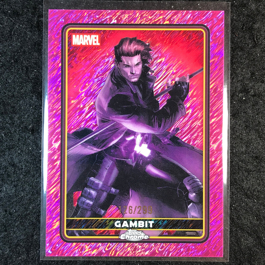 2025 Topps Chrome Deadpool GAMBIT Comic Accurate Pink Shimmer /299 #10