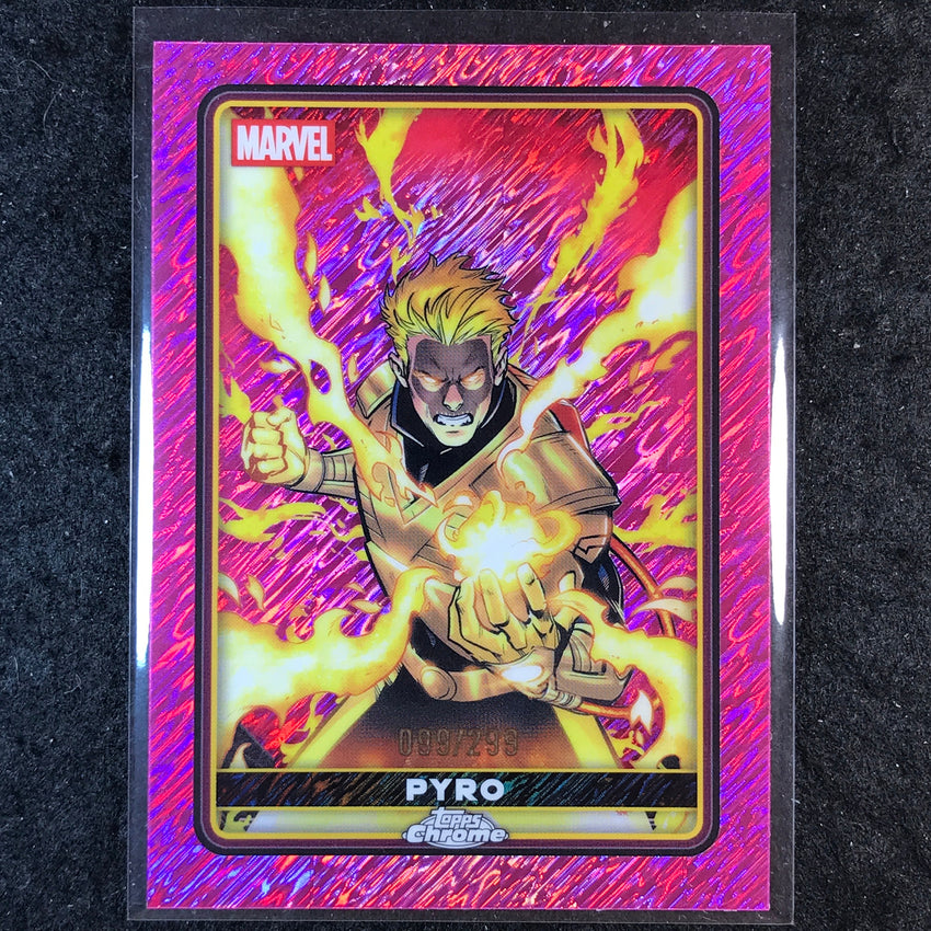 2025 Topps Chrome Deadpool PYRO Comic Accurate Pink Shimmer /299 #11