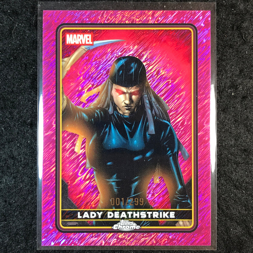 2025 Topps Chrome Deadpool LADY DEATHSTRIKE Comic Accurate Pink Shimmer /299 #13