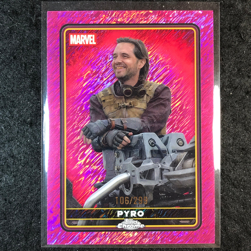 2025 Topps Chrome Deadpool PYRO Characters Pink Shimmer /299 #25
