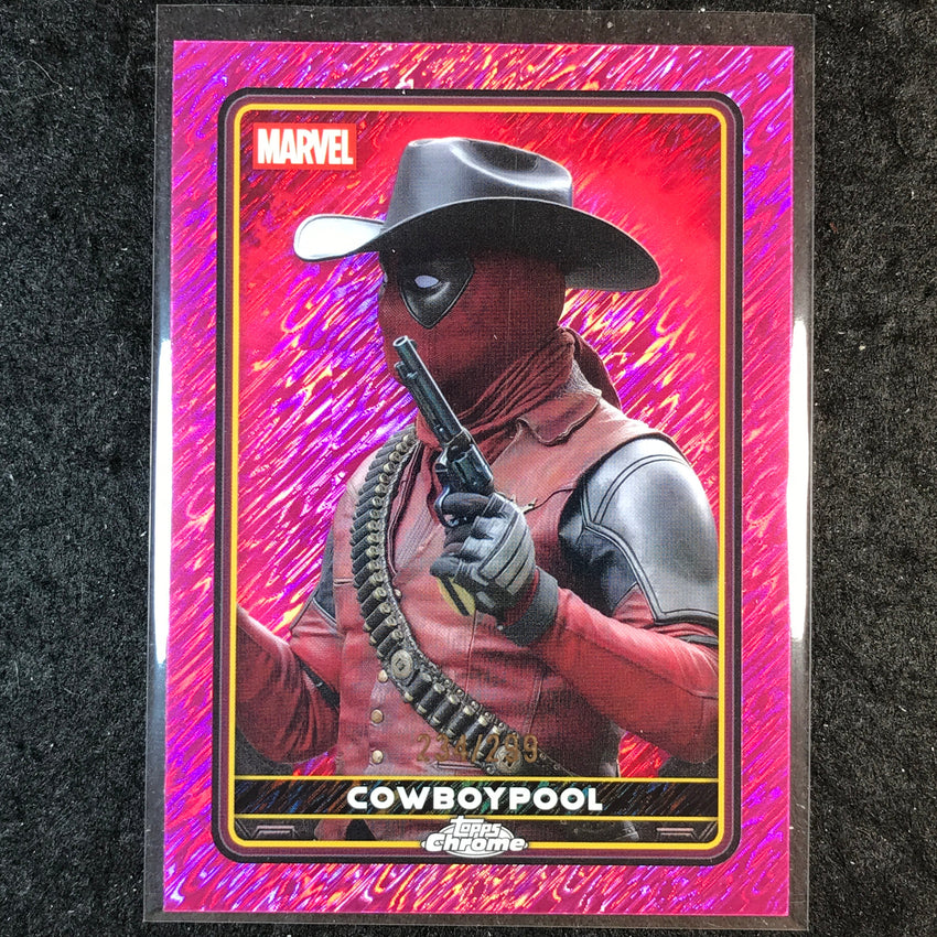2025 Topps Chrome Deadpool COWBOYPOOL Characters Pink Shimmer /299 #36