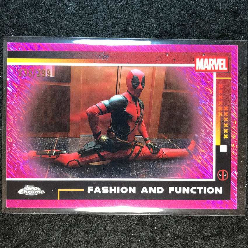 2025 Topps Chrome Deadpool FASHION AND FUNCTION Pink Shimmer /299 #58
