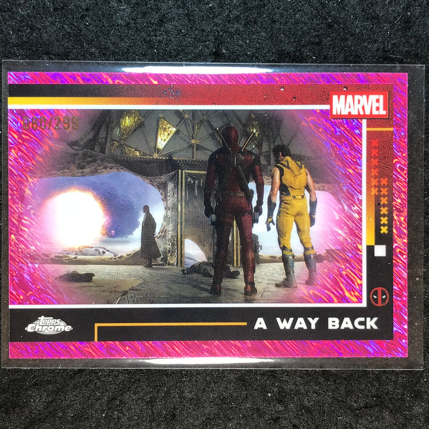 2025 Topps Chrome Deadpool A WAY BACK Pink Shimmer /299 #89