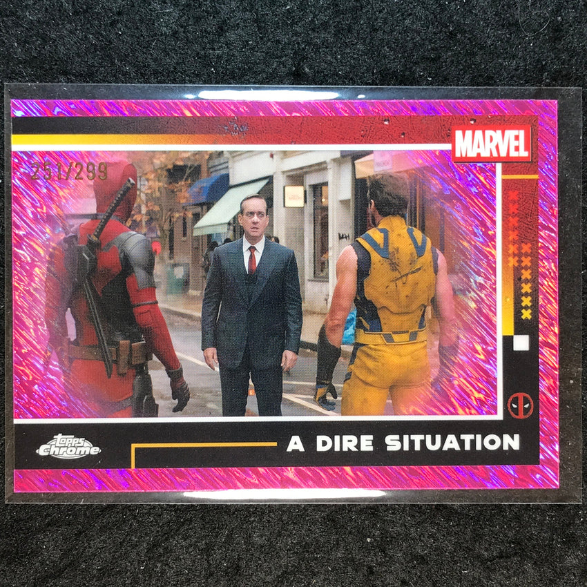 2025 Topps Chrome Deadpool A DIRE SITUATION Pink Shimmer /299 #92