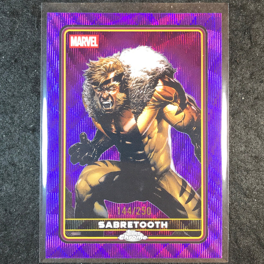 2025 Topps Chrome Deadpool SABRETOOTH Comic Accurate Purple Wave /250 #7