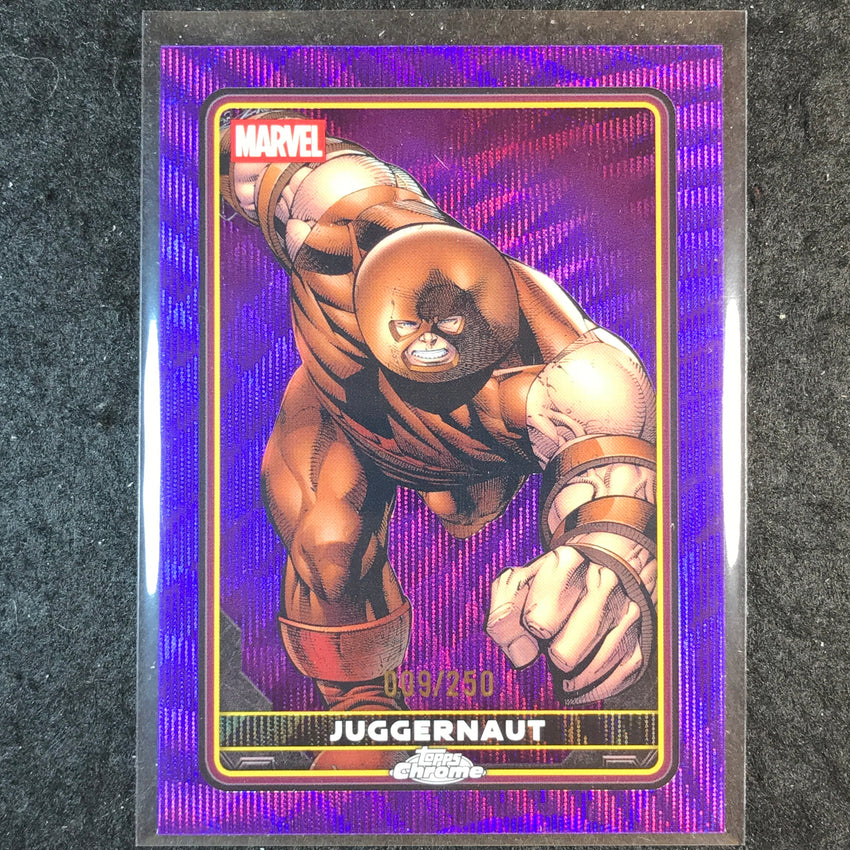 2025 Topps Chrome Deadpool JUGGERNAUT Comic Accurate Purple Wave /250 #9