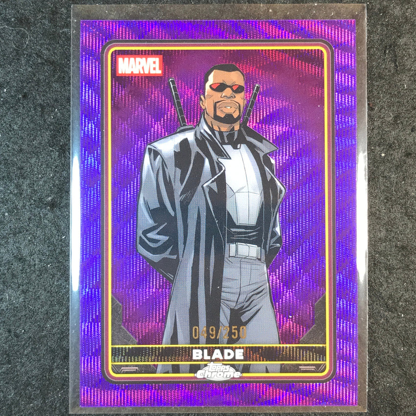 2025 Topps Chrome Deadpool BLADE Comic Accurate Purple Wave /250 #18