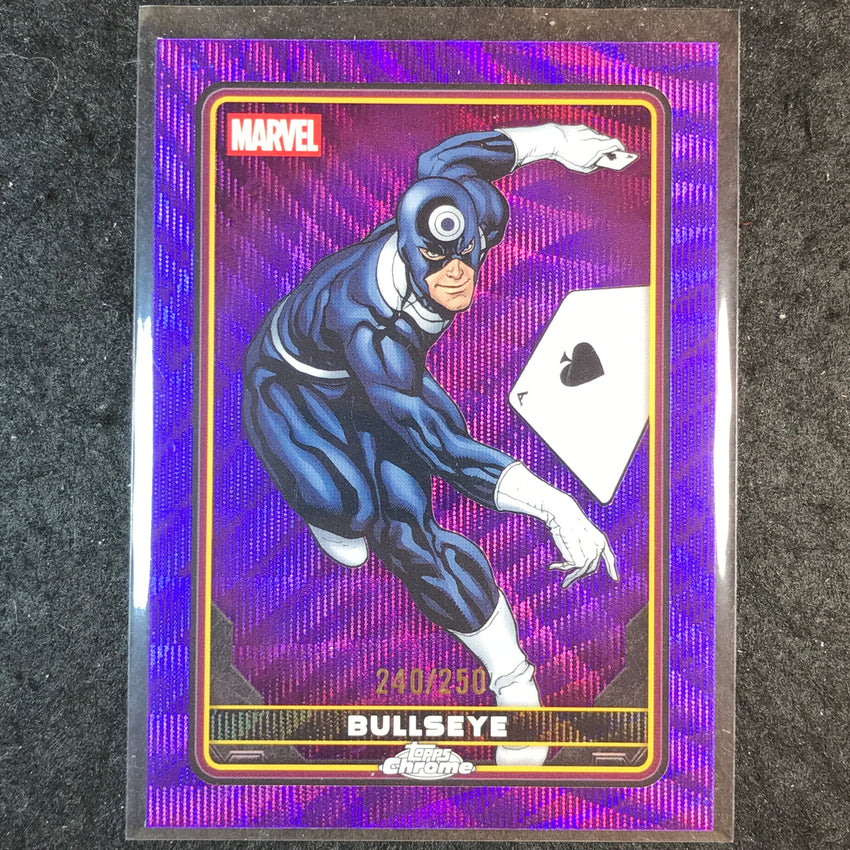 2025 Topps Chrome Deadpool BULLSEYE Comic Accurate Purple Wave /250 #19