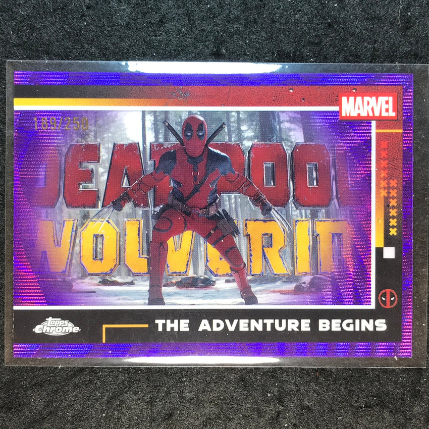 2025 Topps Chrome Deadpool THE ADVENTURE BEGINS Purple Wave /250 #47