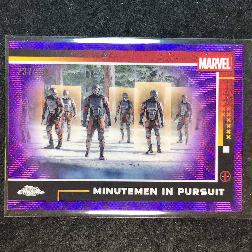 2025 Topps Chrome Deadpool MINUTEMEN IN PURSUIT Purple Wave /250 #49