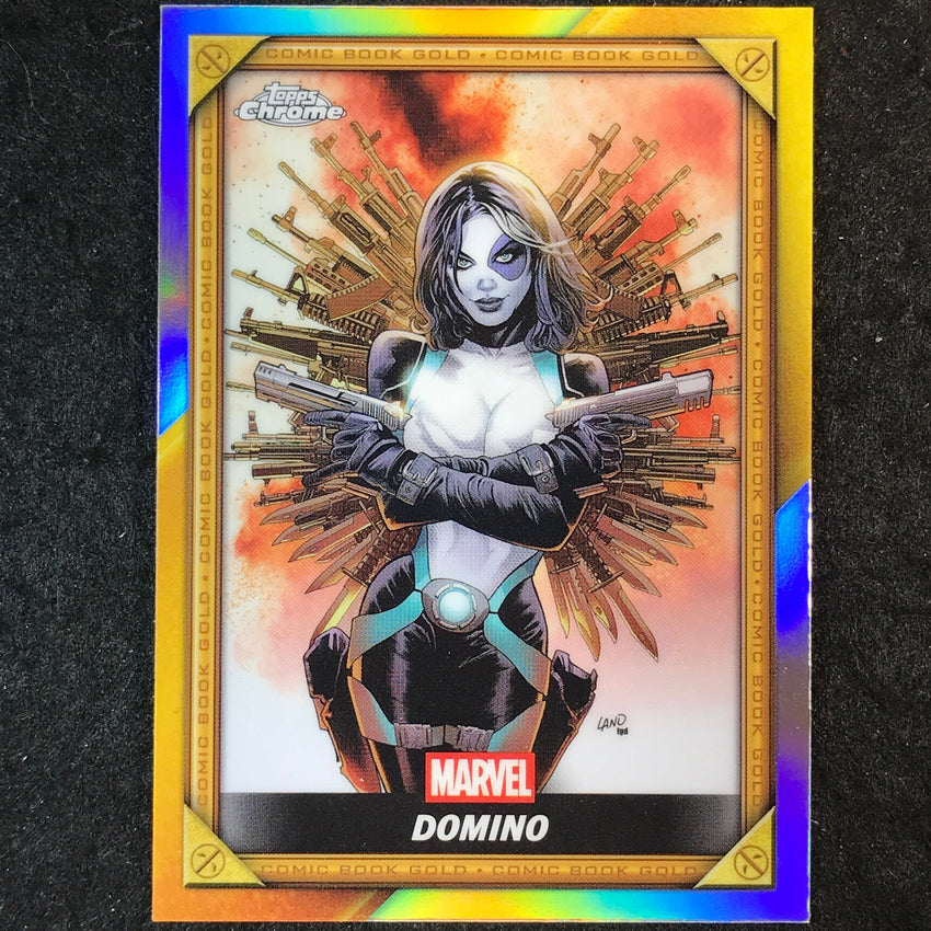 2025 Topps Chrome Deadpool DOMINO Comic Book Gold #CB-17