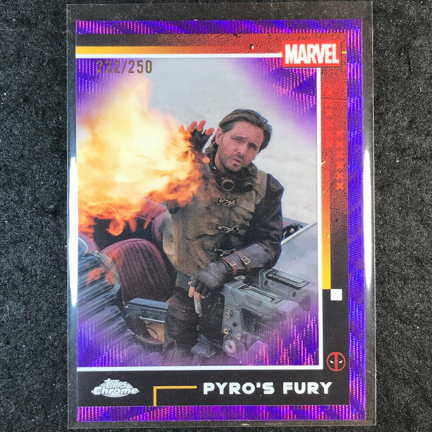 2025 Topps Chrome Deadpool PYRO'S FURY Purple Wave /250 #68