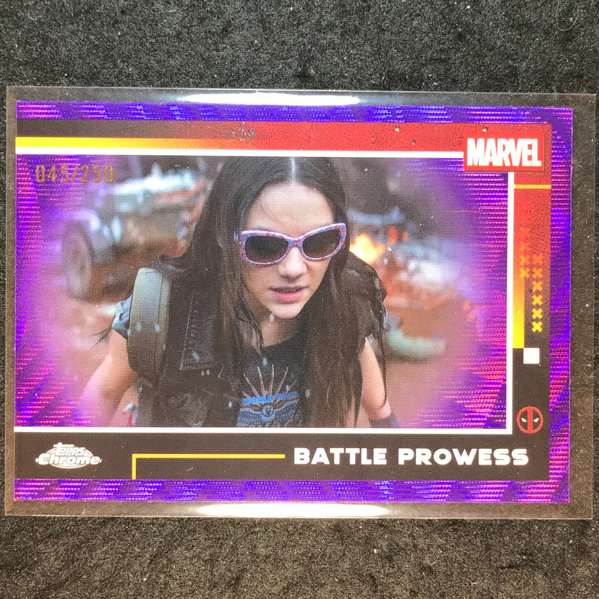 2025 Topps Chrome Deadpool BATTLE PROWESS Purple Wave /250 #82