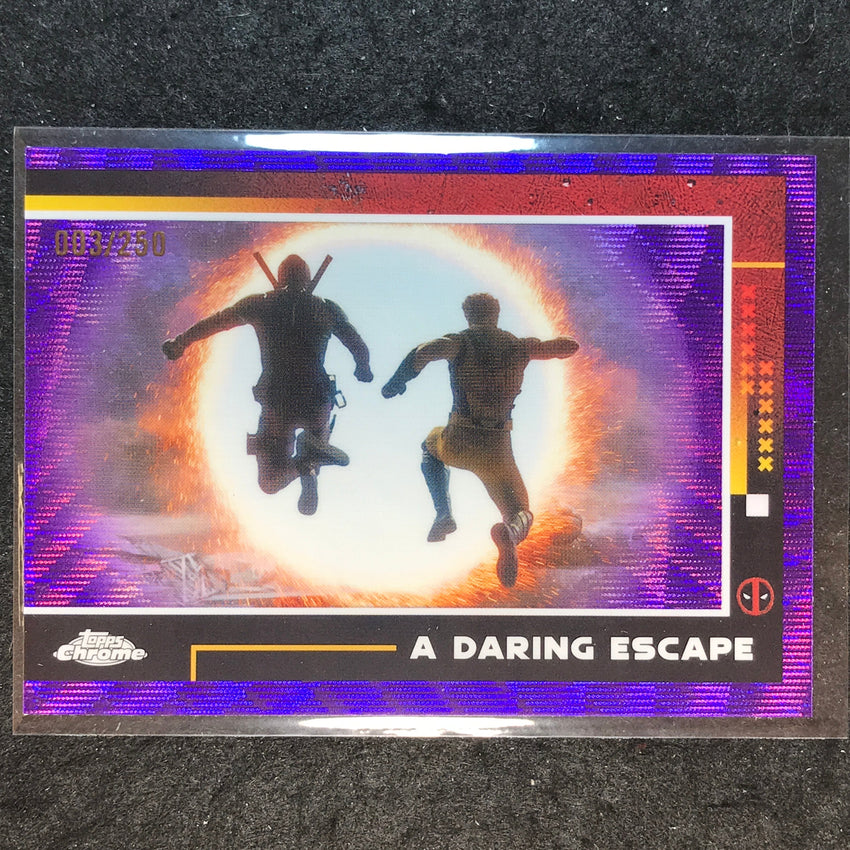 2025 Topps Chrome Deadpool A DARING ESCAPE Purple Wave /250 #90