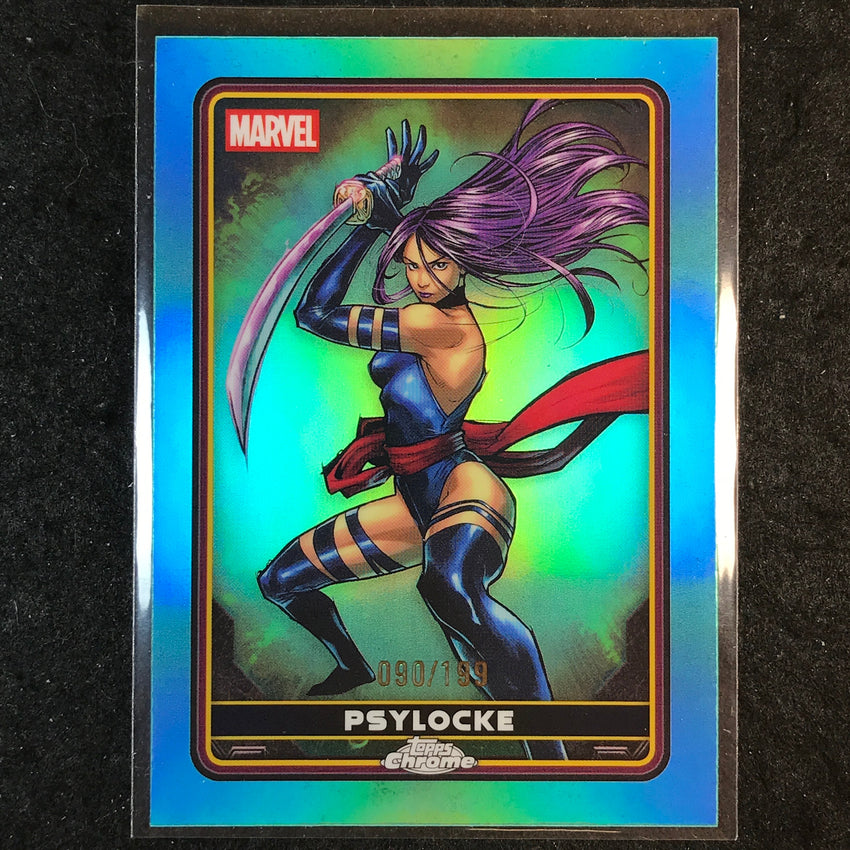 2025 Topps Chrome Deadpool PSYLOCKE Comic Accurate Aqua /199 #8