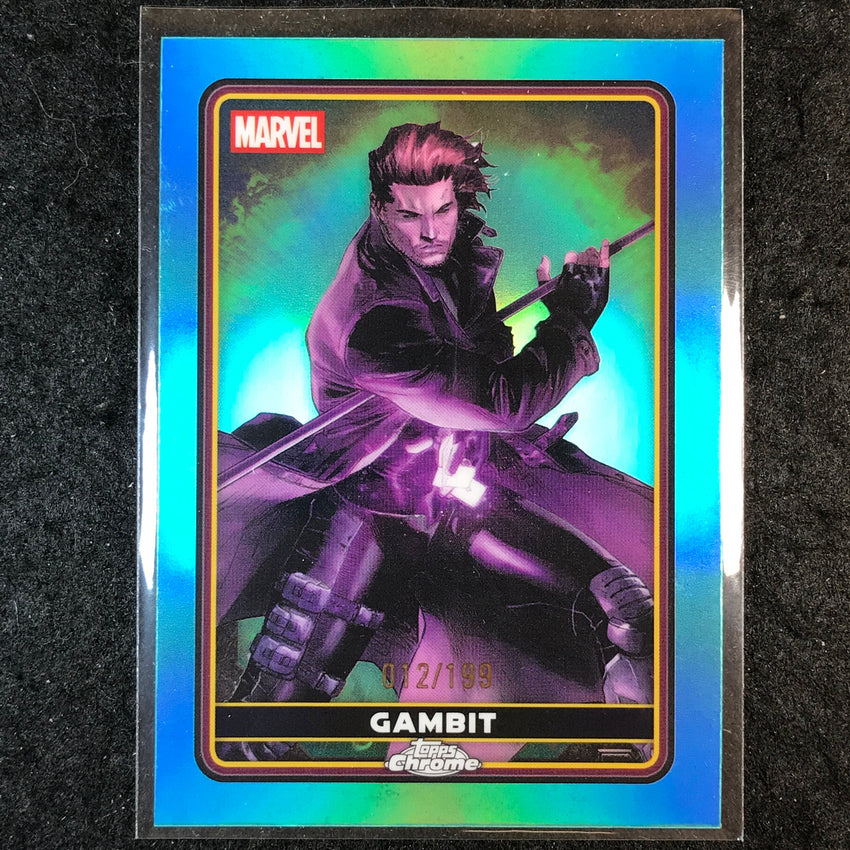 2025 Topps Chrome Deadpool GAMBIT Comic Accurate Aqua /199 #10