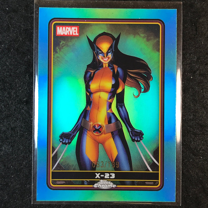 2025 Topps Chrome Deadpool X-23 Comic Accurate Aqua /199 #15