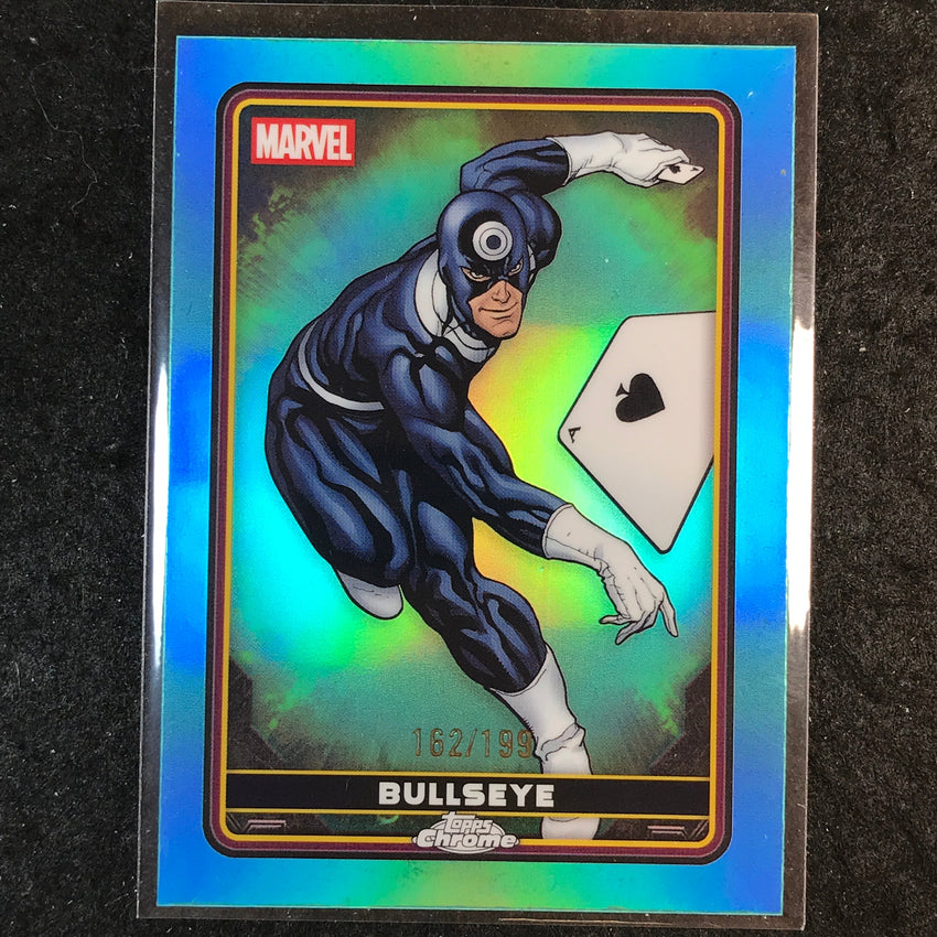 2025 Topps Chrome Deadpool BULLSEYE Comic Accurate Aqua /199 #19