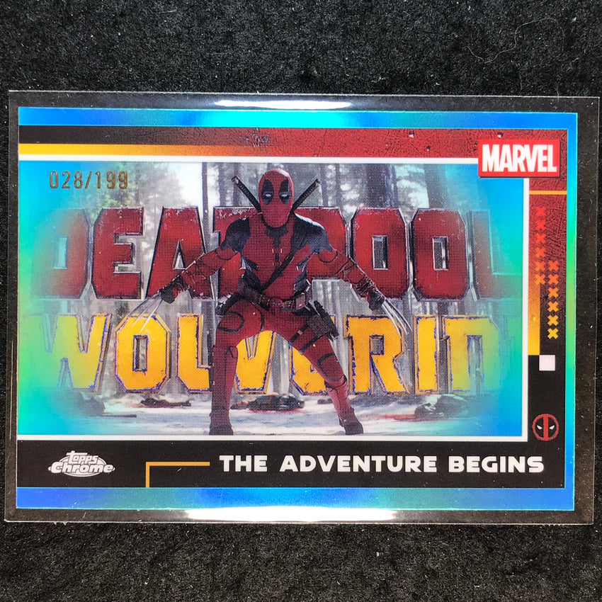 2025 Topps Chrome Deadpool THE ADVENTURE BEGINS Aqua /199 #47