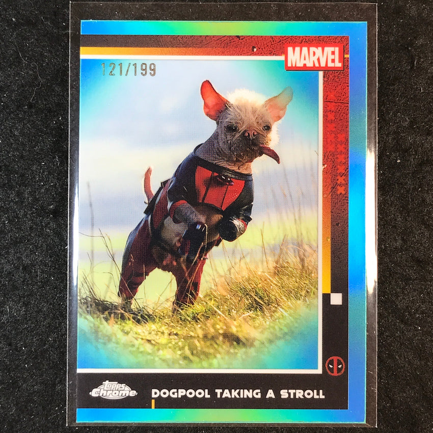 2025 Topps Chrome Deadpool DOGPOOL TAKING A STROLL Aqua /199 #73