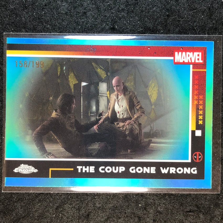 2025 Topps Chrome Deadpool THE COUP GONE WRONG Aqua /199 #86