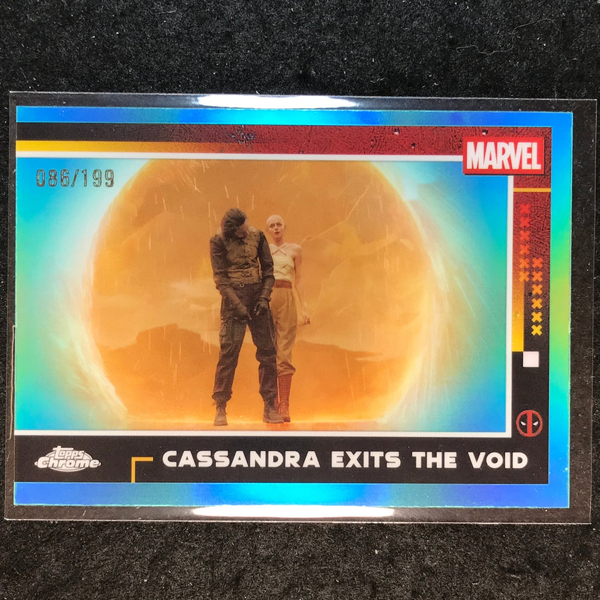 2025 Topps Chrome Deadpool CASSANDRA EXITS THE VOID Aqua /199 #91