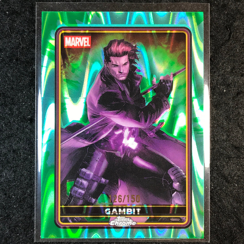 2025 Topps Chrome Deadpool GAMBIT Comic Accurate Green Aqua RayWave /150 #10
