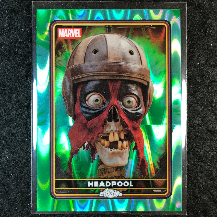 2025 Topps Chrome Deadpool HEADPOOL Characters Green Aqua RayWave /150 #24