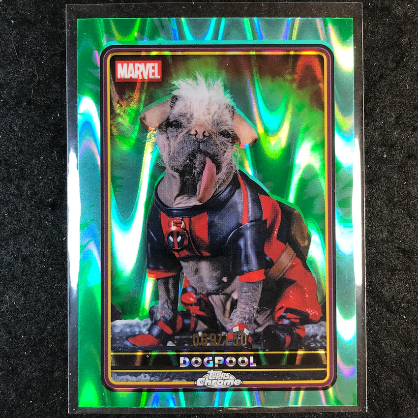 2025 Topps Chrome Deadpool DOGPOOL Characters Green Aqua RayWave /150 #28