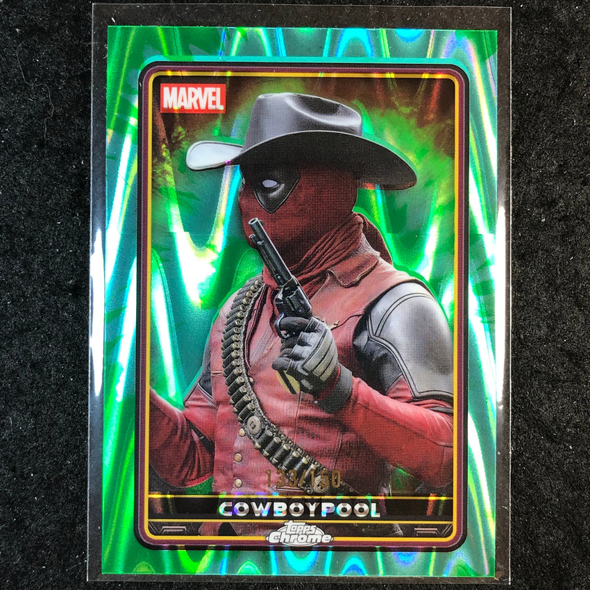 2025 Topps Chrome Deadpool COWBOYPOOL Characters Green Aqua RayWave /150 #36