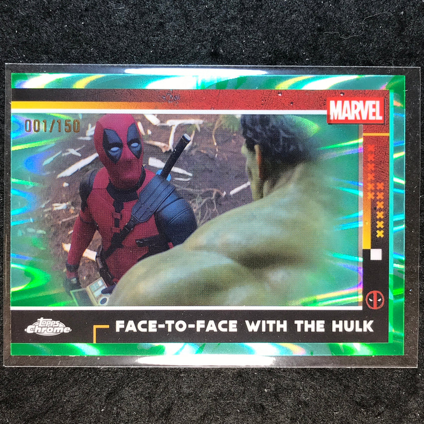 2025 Topps Chrome Deadpool WITH THE HULK Green Aqua RayWave /150 #60