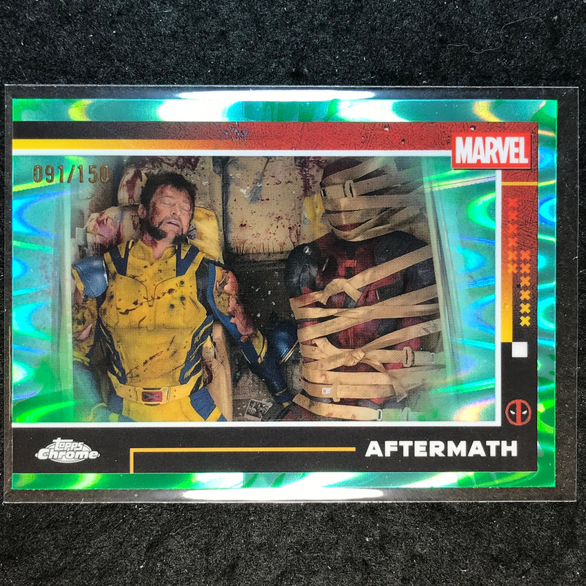 2025 Topps Chrome Deadpool AFTERMATH Green Aqua RayWave /150 #76
