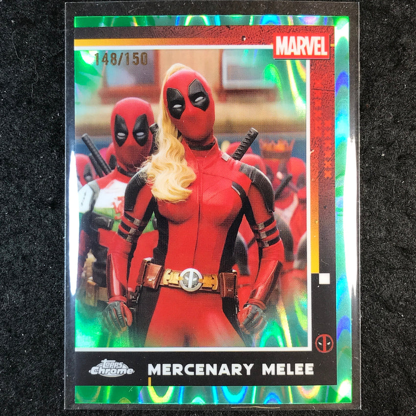 2025 Topps Chrome Deadpool MERCENARY MELEE Green Aqua RayWave /150 #94