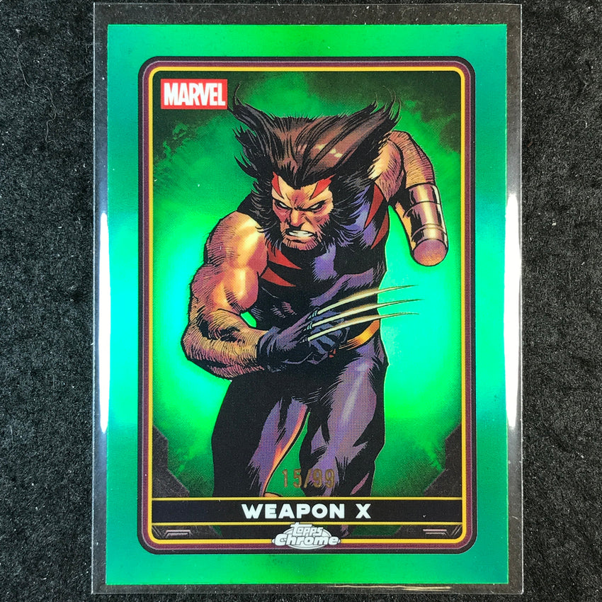 2025 Topps Chrome Deadpool WEAPON X Comic Accurate Green 15/99 #16