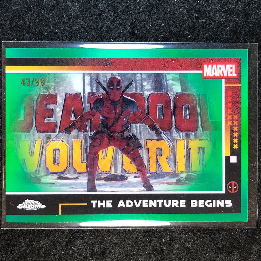 2025 Topps Chrome Deadpool THE ADVENTURE BEGINS Green 43/99 #47