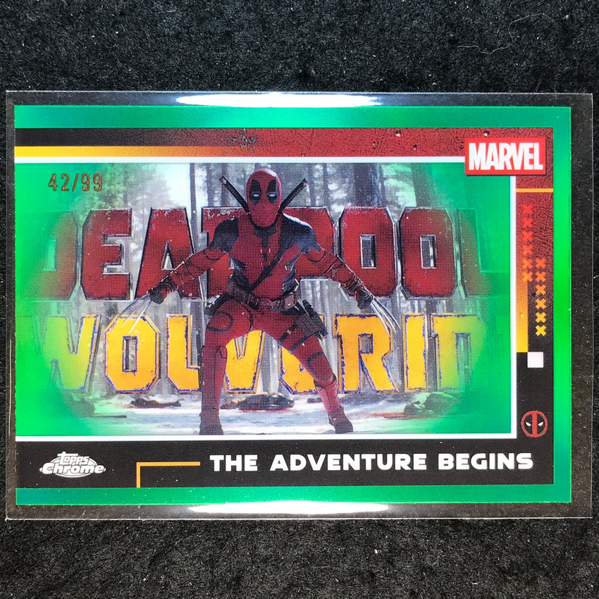 2025 Topps Chrome Deadpool THE ADVENTURE BEGINS Green 42/99 #47