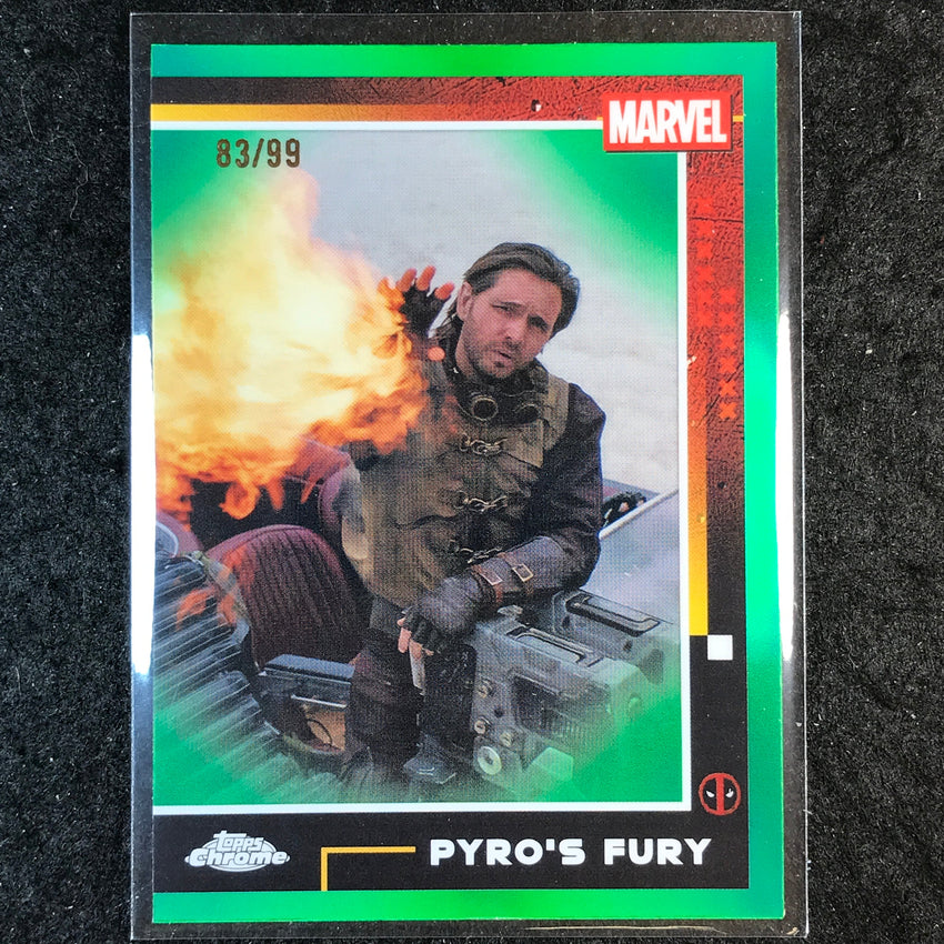 2025 Topps Chrome Deadpool PYRO'S FURY Green 83/99 #68