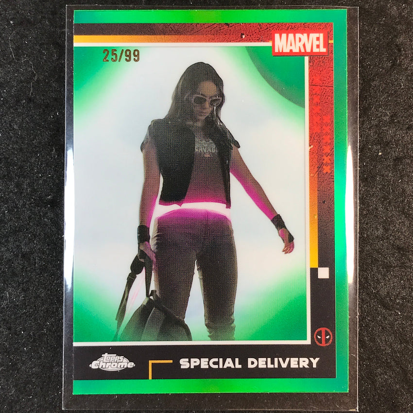 2025 Topps Chrome Deadpool SPECIAL DELIVERY Green 25/99 #83