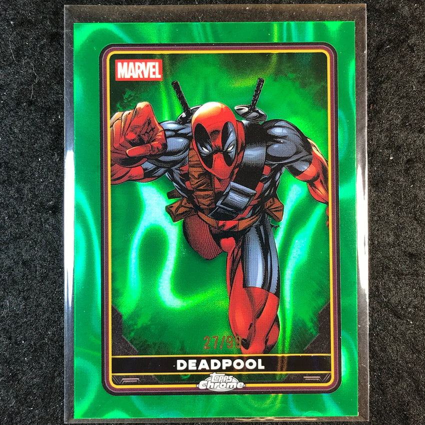 2025 Topps Chrome Deadpool DEADPOOL Comic Accurate Green Lava 27/99 #1