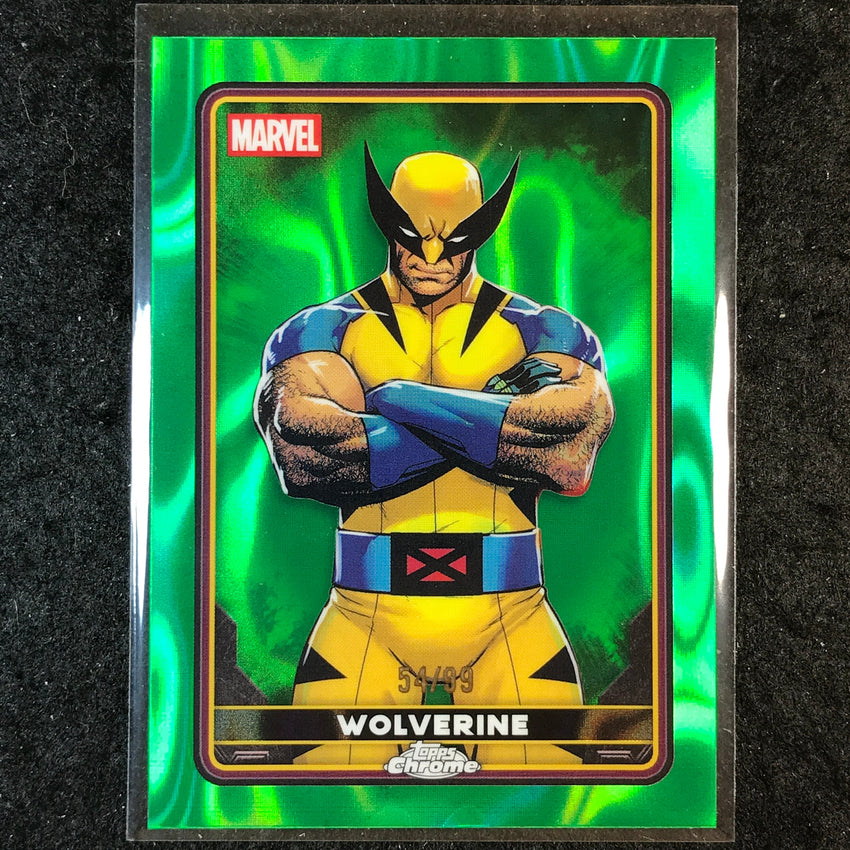2025 Topps Chrome Deadpool WOLVERINE Comic Accurate Green Lava 54/99 #5