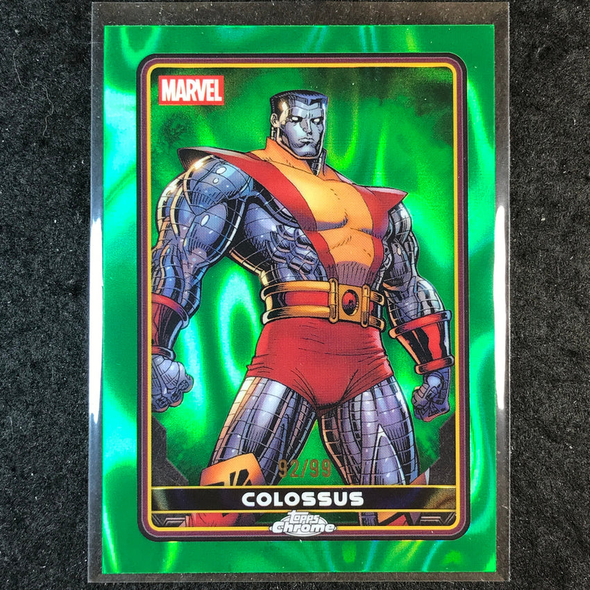 2025 Topps Chrome Deadpool COLOSSUS Comic Accurate Green Lava 92/99 #6