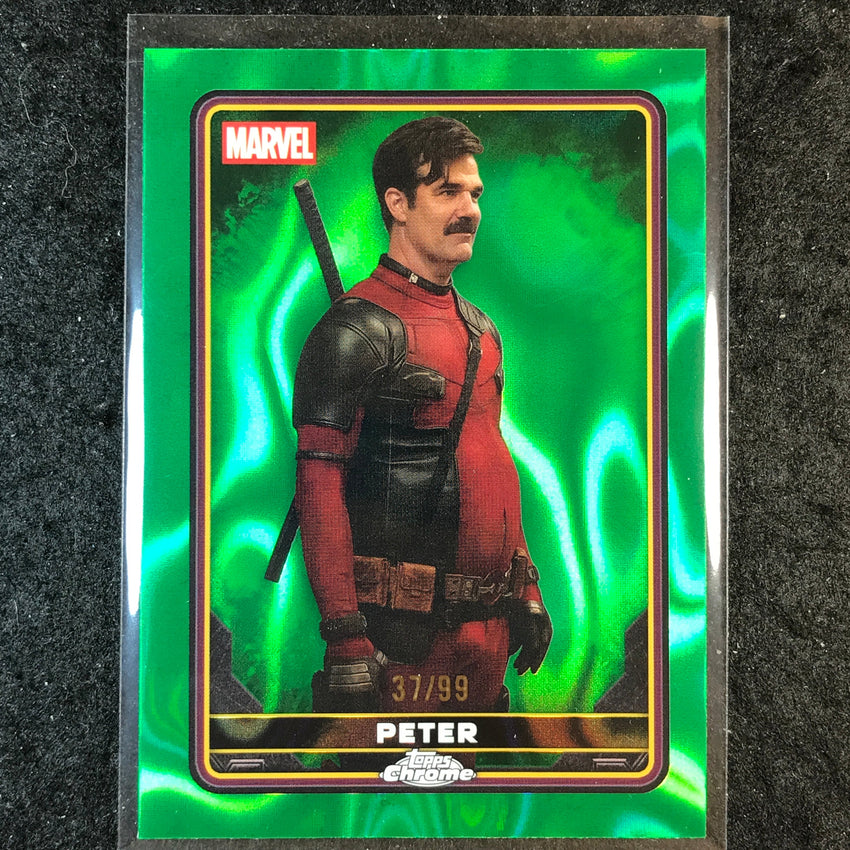 2025 Topps Chrome Deadpool PETER Characters Green Lava 37/99 #23